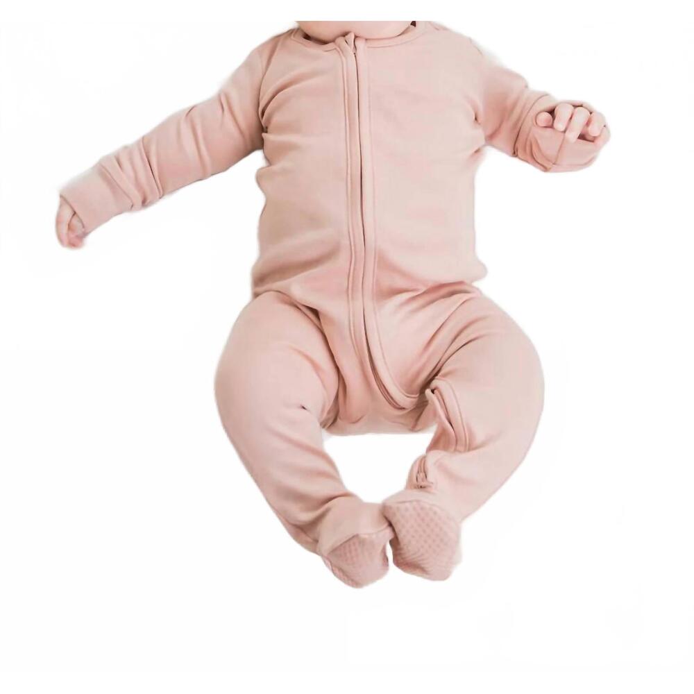 NEW COLORED ORGANICS peyton zipper sleeper in blush